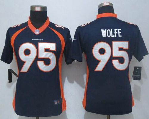 Nike Broncos #95 Derek Wolfe Blue Alternate Women's Stitched NFL New Limited Jersey