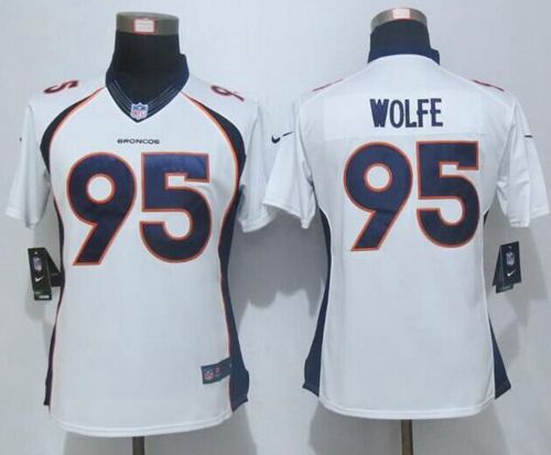 Nike Broncos #95 Derek Wolfe White Women's Stitched NFL New Limited Jersey