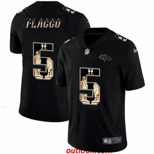 Nike Broncos 5 Joe Flacco Black Statue Of Liberty Limited Jersey
