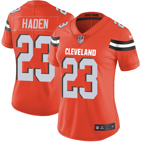 Nike Browns #23 Joe Haden Orange Alternate Women's Stitched NFL Vapor Untouchable Limited Jersey