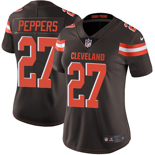 Nike Browns #27 Jabrill Peppers Brown Team Color Women's Stitched NFL Vapor Untouchable Limited Jersey - 副本