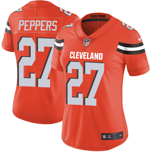 Nike Browns #27 Jabrill Peppers Orange Alternate Women's Stitched NFL Vapor Untouchable Limited Jersey - 副本
