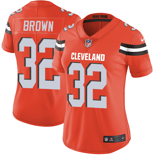 Nike Browns #32 Jim Brown Orange Alternate Women's Stitched NFL Vapor Untouchable Limited Jersey - 副本