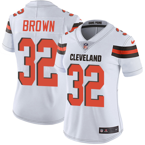Nike Browns #32 Jim Brown White Women's Stitched NFL Vapor Untouchable Limited Jersey - 副本