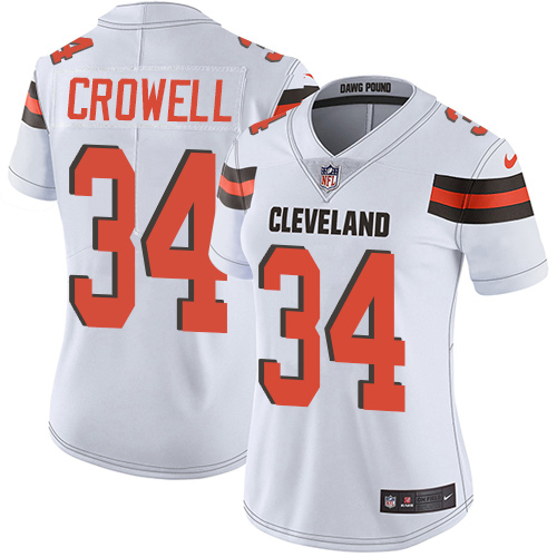Nike Browns #34 Isaiah Crowell White Women's Stitched NFL Vapor Untouchable Limited Jersey - 副本
