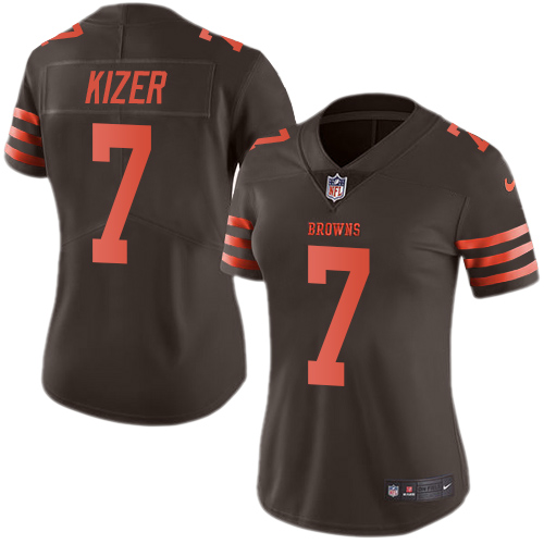 Nike Browns #7 DeShone Kizer Brown Women's Stitched NFL Limited Rush Jersey