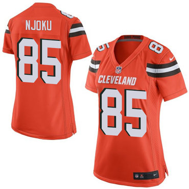 Nike Browns #85 David Njoku Orange Alternate Women's Stitched NFL New Elite Jersey