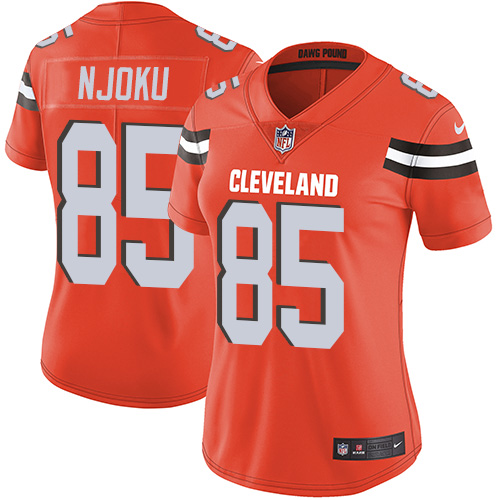 Nike Browns #85 David Njoku Orange Alternate Women's Stitched NFL Vapor Untouchable Limited Jersey - 副本
