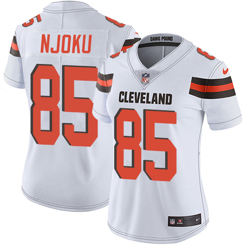 Nike Browns #85 David Njoku White Women's Stitched NFL Vapor Untouchable Limited Jersey