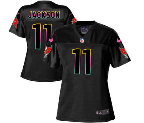 Nike Buccaneers #11 DeSean Jackson Black Women's NFL Fashion Game Jersey