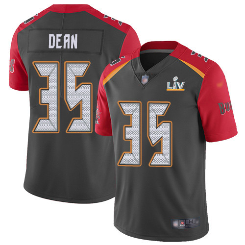Nike Buccaneers #35 Jamel Dean Gray Youth Super Bowl LV Bound Stitched NFL Limited Inverted Legend Jersey