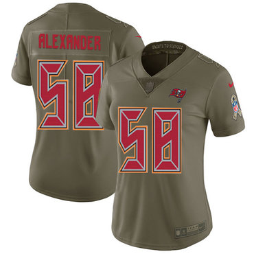 Nike Buccaneers #58 Kwon Alexander Olive Women's Stitched NFL Limited 2017 Salute to Service Jersey
