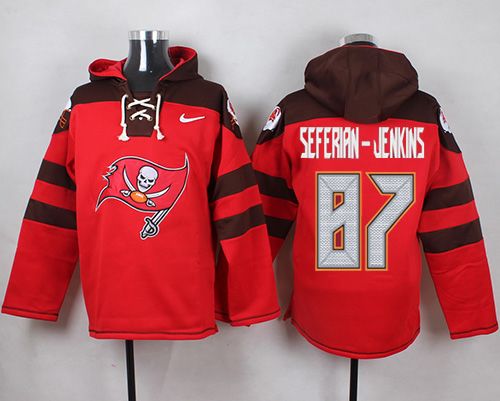Nike Buccaneers #87 Austin Seferian-Jenkins Red Player Pullover NFL Hoodie