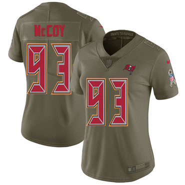 Nike Buccaneers #93 Gerald McCoy Olive Women's Stitched NFL Limited 2017 Salute to Service Jersey