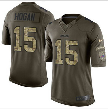 Nike Buffalo Bills #15 Chris Hogan Green Men's Stitched NFL Limited Salute To Service Jersey