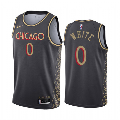 Nike Bulls #0 Coby White Black NBA Swingman 2020-21 City Edition Jersey