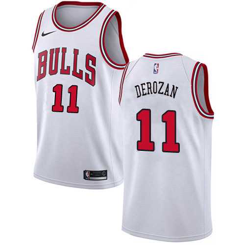 Nike Bulls #11 Demar Derozan White NBA Swingman Association Edition Jersey