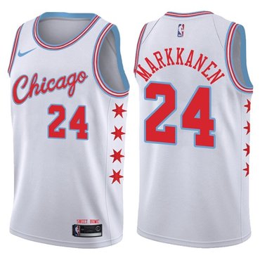 Nike Bulls #24 Lauri Markkanen White NBA Swingman City Edition Jersey