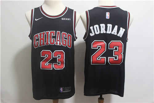 Nike Bulls 23 Michael Jordan Black Nike Swingman Jersey