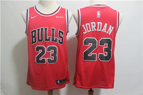 Nike Bulls 23 Michael Jordan Red Nike Swingman Jersey
