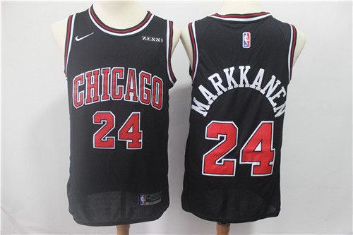 Nike Bulls 24 Laur Markkanen Black Nike Swingman Jersey
