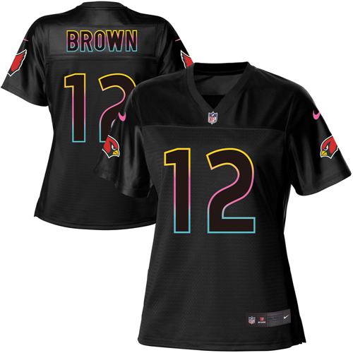 Nike Cardinals #12 John Brown Black Women's NFL Fashion Game Jersey