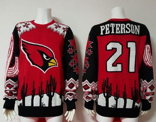 Nike Cardinals #21 Patrick Peterson Red Black Men's Ugly Sweater