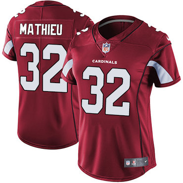 Nike Cardinals #32 Tyrann Mathieu Red Team Color Women's Stitched NFL Vapor Untouchable Limited Jersey