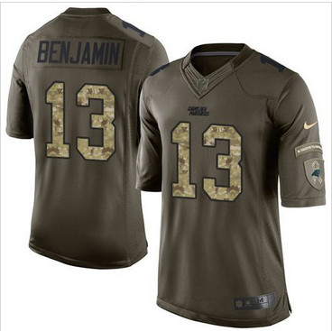 Nike Carolina Panthers #13 Kelvin Benjamin Green Men's Stitched NFL Limited Salute to Service Jersey