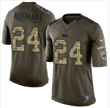 Nike Carolina Panthers #24 Josh Norman Green Men's Stitched NFL Limited Salute to Service Jersey