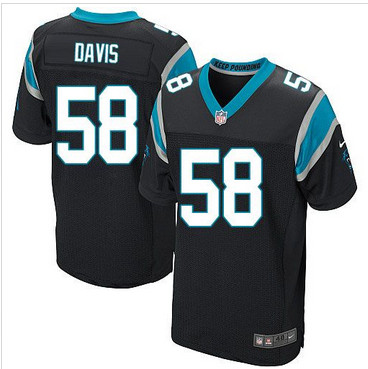 Nike Carolina Panthers #58 Thomas Davis Black Team Color Men's Stitched NFL Elite Jersey