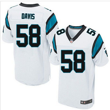 Nike Carolina Panthers #58 Thomas Davis White Men's Stitched NFL Elite Jersey