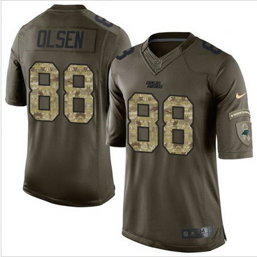 Nike Carolina Panthers #88 Greg Olsen Green Men's Stitched NFL Limited Salute to Service Jersey