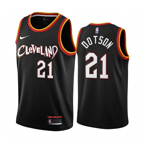 Nike Cavaliers #21 Damyean Dotson Black NBA Swingman 2020-21 City Edition Jersey