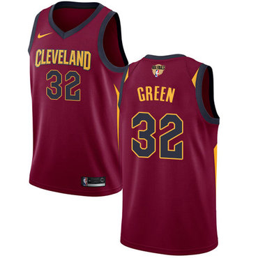 Nike Cavaliers #32 Jeff Green Red The Finals Patch NBA Swingman Icon Edition Jersey