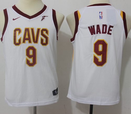 Nike Cavaliers #9 Dwyane Wade White Association Edition Youth NBA Swingman Jersey