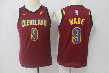 Nike Cavaliers 9 Dwyane Wade Red Youth Nike Swingman Jersey