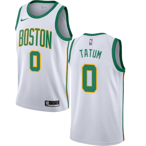 Nike Celtics #0 Jayson Tatum White NBA Swingman City Edition 2018 19 Jersey