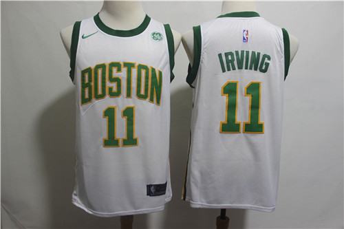 Nike Celtics 11 Kyrie Irving White 2018-19 City Edition Nike Swingman Jersey