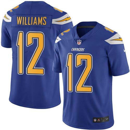 Nike Chargers #12 Mike Williams Electric Blue Youth Stitched NFL Limited Rush Jersey