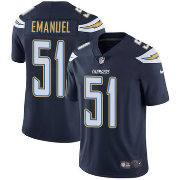 Nike Chargers #51 Kyle Emanuel Navy Blue Team Color Men's Stitched NFL Vapor Untouchable Limited Jersey