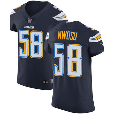 Nike Chargers #58 Uchenna Nwosu Navy Blue Team Color Men's Stitched NFL Vapor Untouchable Elite Jersey