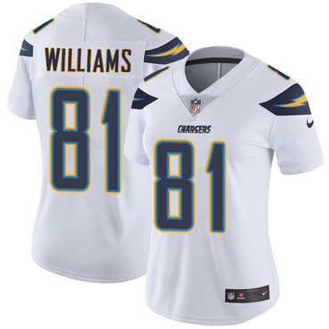 Nike Chargers #81 Mike Williams White Women's Stitched NFL New Elite Jersey