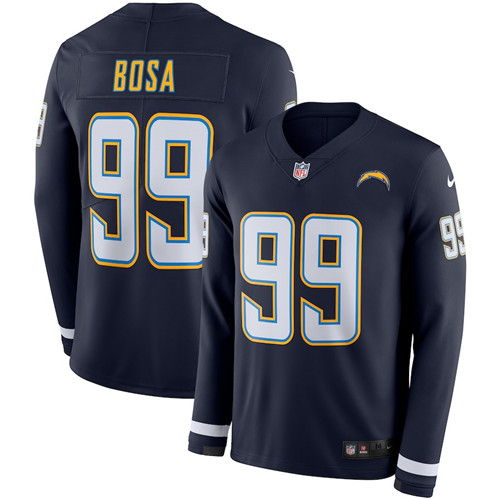 Nike Chargers 99 Joey Bosa Navy Therma Long Sleeve Jersey