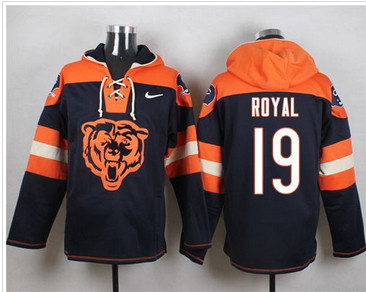 Nike Chicago Bears #19 Eddie Royal Navy Blue Player Pullover NFL Hoodie
