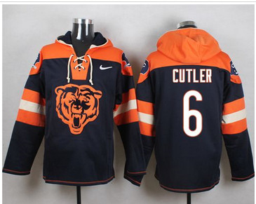 Nike Chicago Bears #6 Jay Cutler Navy Blue Player Pullover NFL Hoodie