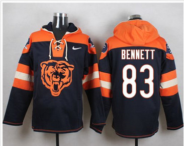 Nike Chicago Bears #83 Martellus Bennett Navy Blue Player Pullover NFL Hoodie