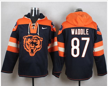 Nike Chicago Bears #87 Tom Waddle Navy Blue Player Pullover NFL Hoodie