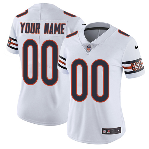 Nike Chicago Bears  Elite White Road Women's Jersey NFL Vapor Untouchable Customized jerseys