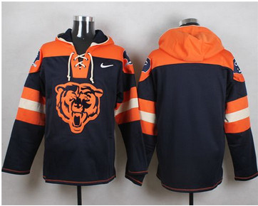 Nike Chicago Bears Blank Navy Blue Player Pullover NFL Hoodie